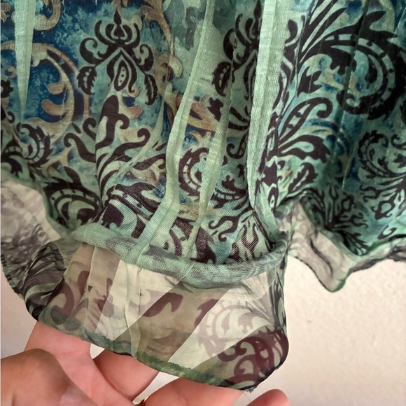 APT.9 Green Y2K Patterned Blouse 1 X - Picture 6 of 14